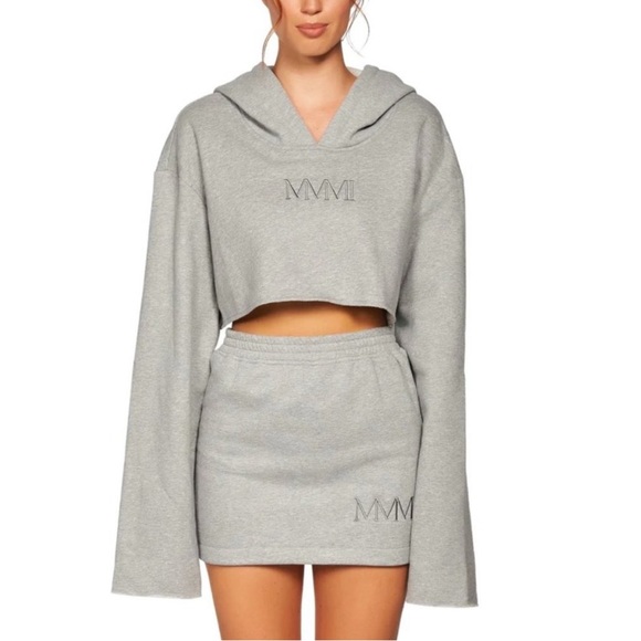 MY MUM MADE IT Gray Crop Sweatshirt Hoodie Pullover Top - Picture 1 of 4